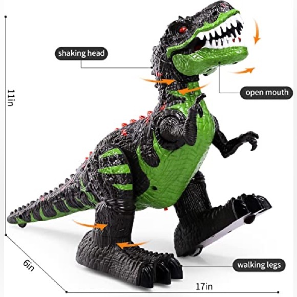 REMOTE CONTROL DINOSAUR TOY || Kids 3-7 || Electric RC Walking T-Rex - Picture 4 of 15
